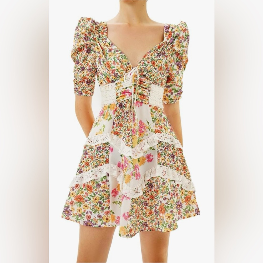 Amazon Floral Mini Dress - Multicolor